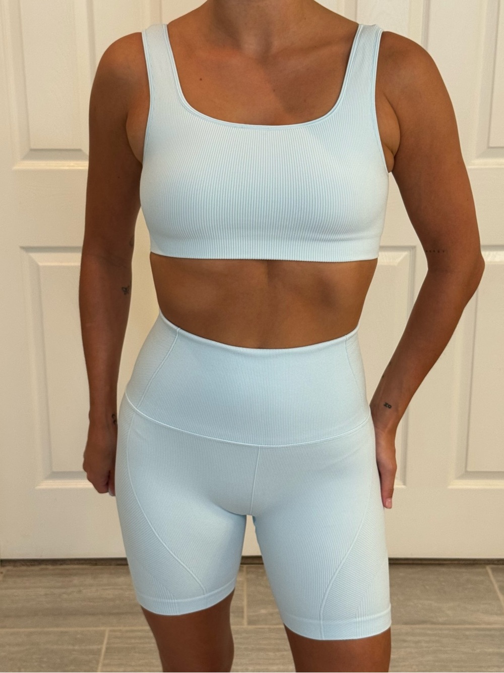 All in Motion 2 Piece Light Blue Workout Set